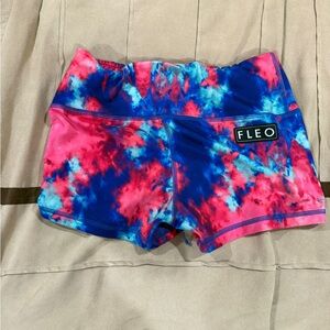 Fleo Women's Athletic Shorts - Vibrant Blue and Pink